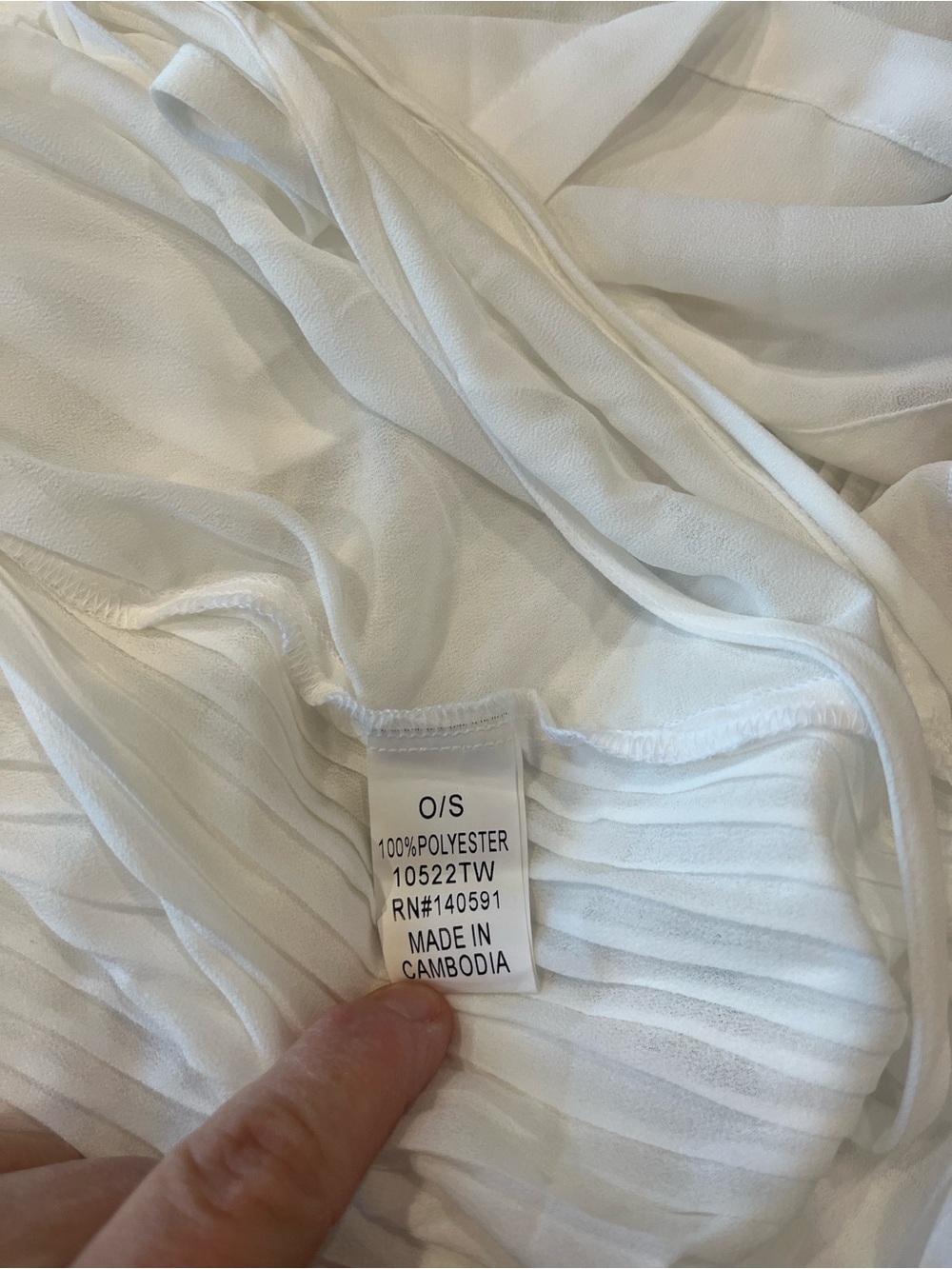 White Pleated Ruffle Button-Front Tunic - Picture 5 of 7